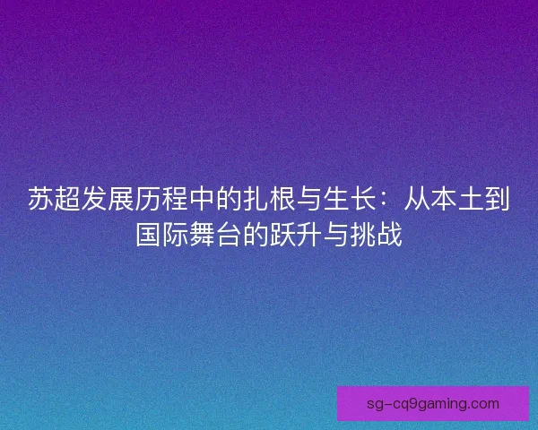 苏超发展历程中的扎根与生长：从本土到国际舞台的跃升与挑战