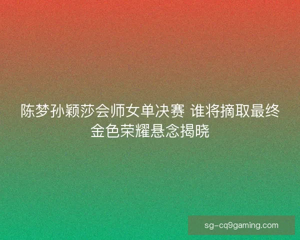 陈梦孙颖莎会师女单决赛 谁将摘取最终金色荣耀悬念揭晓