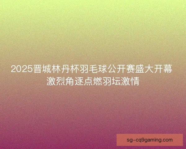 2025晋城林丹杯羽毛球公开赛盛大开幕 激烈角逐点燃羽坛激情